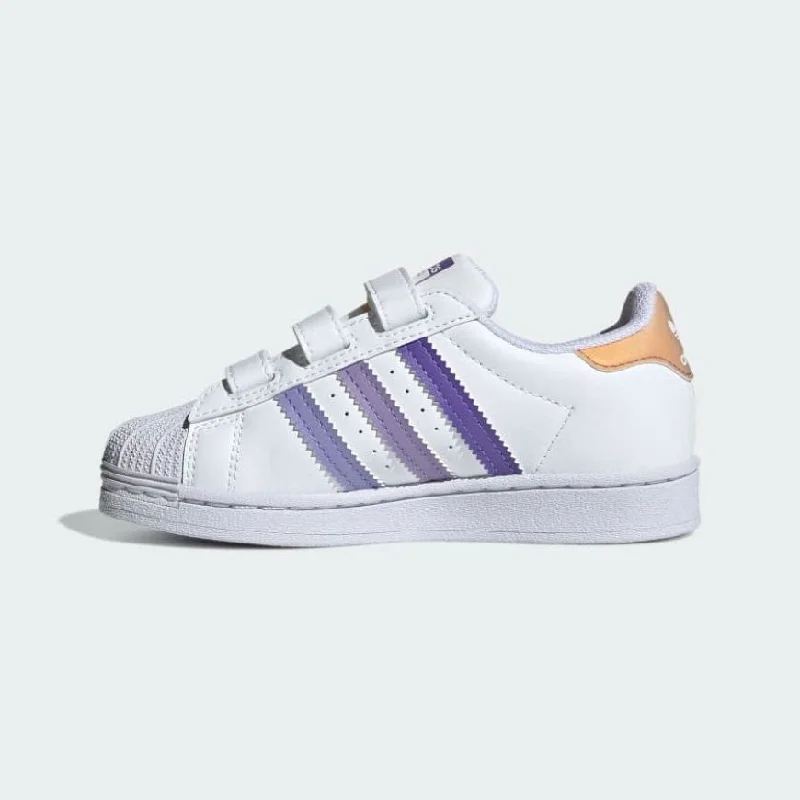 Basketball Shoes For Court Players-Adidas Superstar Ps-Girls Original Shoes White/Light Purple