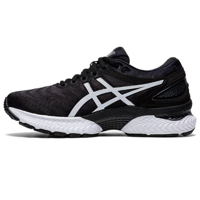 Basketball Shoes With Traction For Quick Movements-Asics Gel-Nimbus 22 Women Running Shoes Black/White