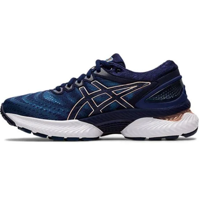 Basketball Shoes With Flexible Materials-Asics Gel-Nimbus 22 Women Running Shoes Grey Floss/Peacoat