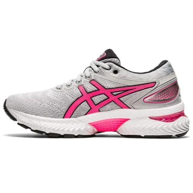 Basketball Shoes With Mesh Ventilation-Asics Gel-Nimbus 22 Women Running Shoes Grey/Pink