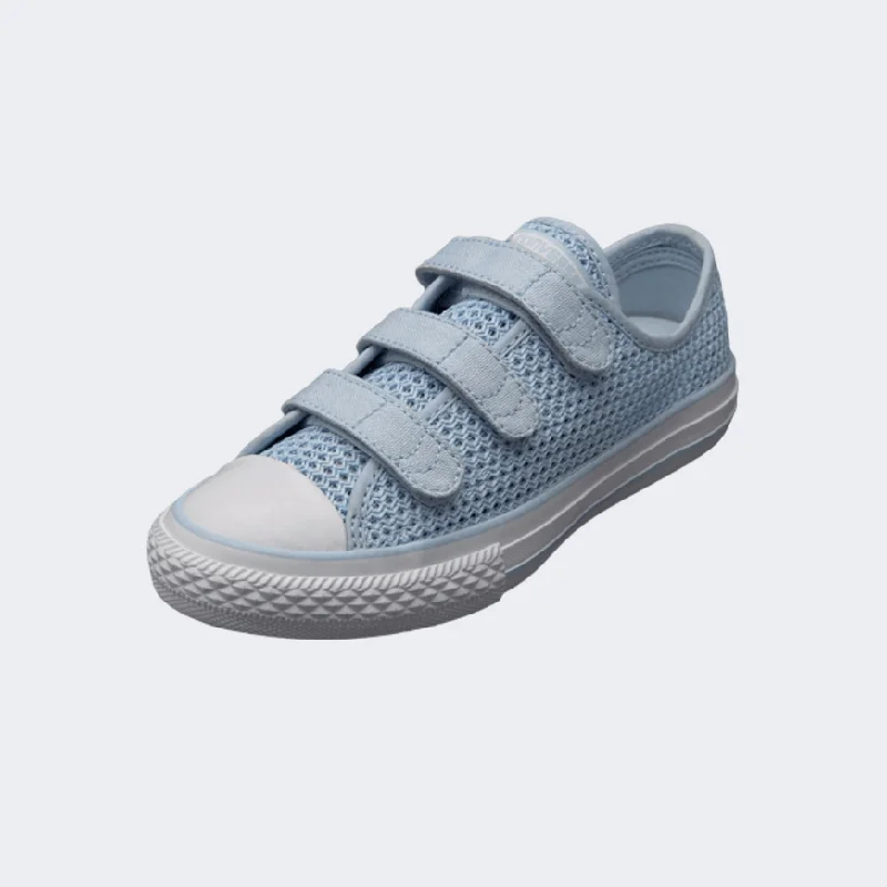 Basketball Shoes For Outdoor Courts-Converse All Star Chuck Taylor 3V Crochet Ps-Girls Lifestyle Shoes Light Blue