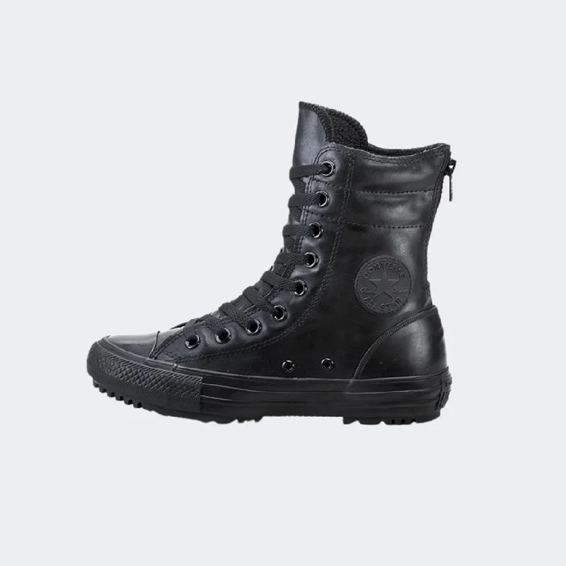 Basketball Shoes With Foam Cushioning-Converse All Star Hi-Rise Boot Rubber Women Lifestyle Shoes Black