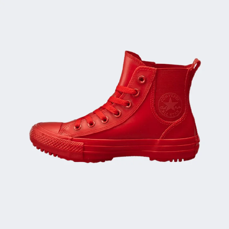 Basketball Shoes With Extra Padding-Converse Chuck Taylor All Star Chelsea Boot Rubber Women Lifestyle Shoes Red