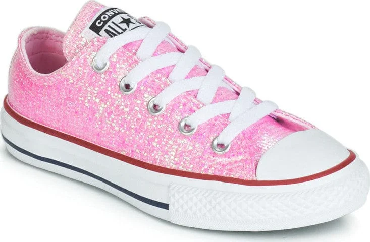 Basketball Shoes For Agility-Converse Ps-Girls' Lifestyle Ct As Sport Sparkle Shoes Pink