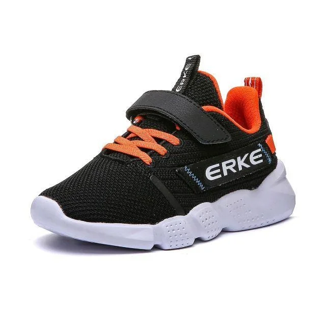 Basketball Shoes With Custom Logo-Erke Jogging Shoes Kids-Boys Running Black/D.Orange 63120120009-005