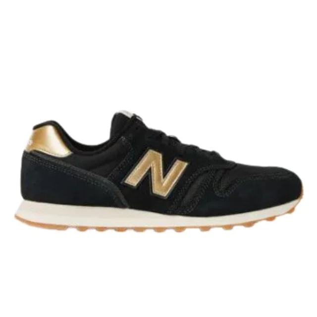 Basketball Shoes With Shock Absorption-New Balance Classic Women Lifestyle Shoes Black/Gold