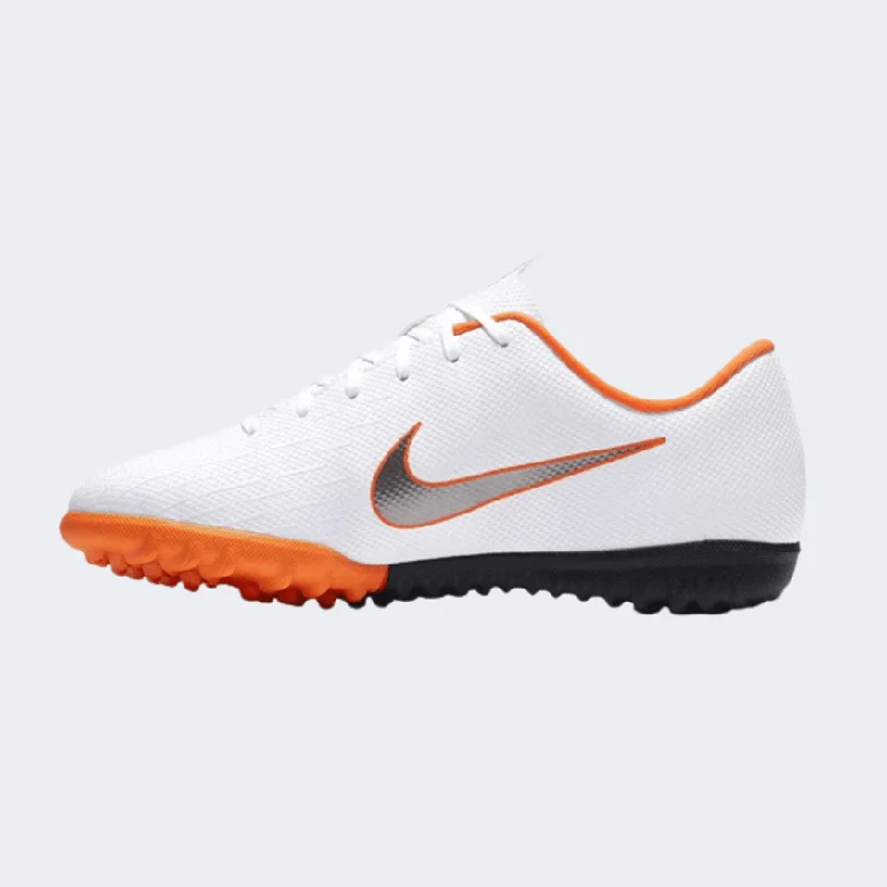 Basketball Shoes For Corporate Custom Orders-Nike  Mercurial Vaporx 12 Academy Gs Tf  Kids Football Shoes White/Orange