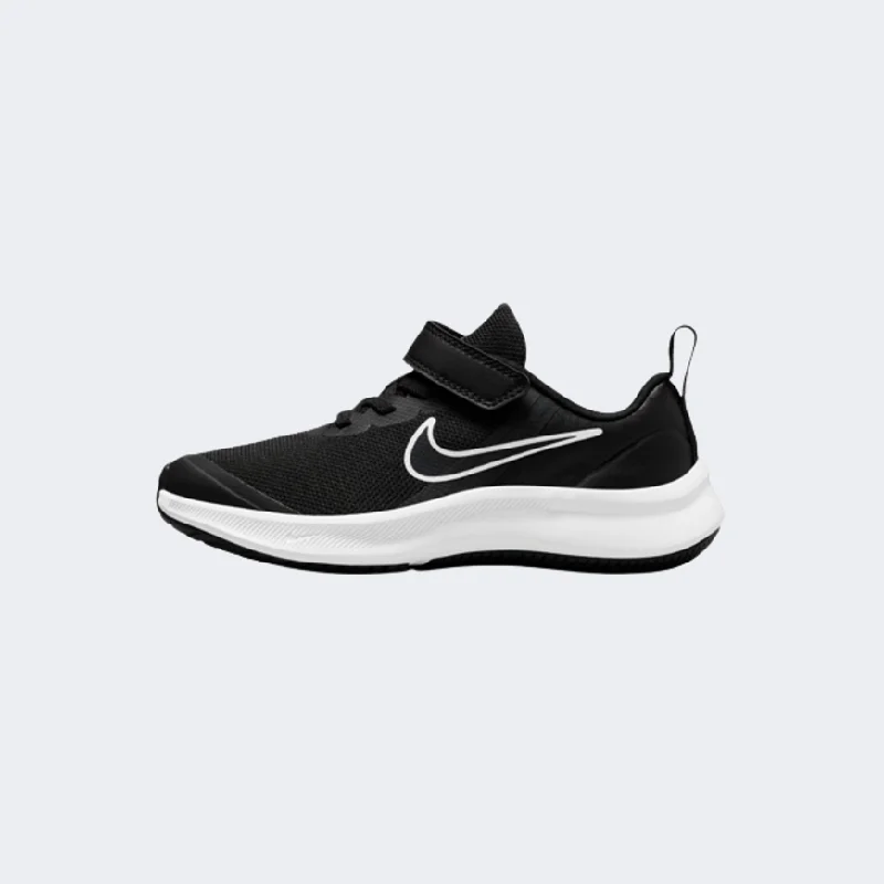 Basketball Shoes For Supportive Fit With Stability-Nike Star Runner 3 Ps-Boys Running Shoes Black/White