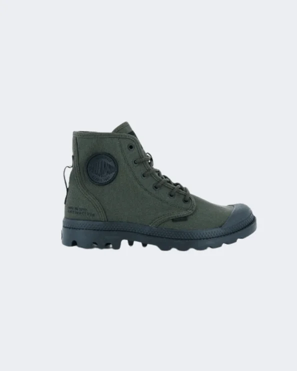 Basketball Shoes With Premium Leather-Palladium Pampa Hi Htg Supply Unisex Lifestyle Shoes Olive Night