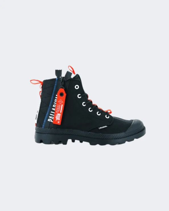 Basketball Shoes For Corporate Custom Orders-Palladium Pampa Hi Ticket To Earth Unisex Lifestyle Shoes Black