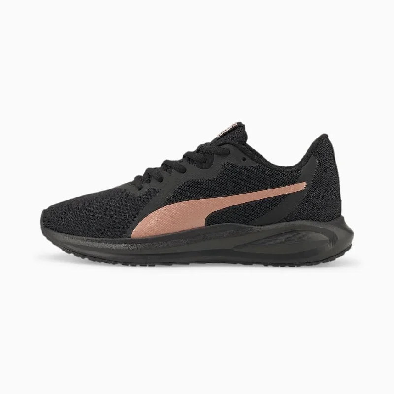 Basketball Shoes For High-School Students-Puma Twitch Runner Women Running Shoes Black/Rose Gold