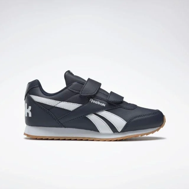 Basketball Shoes For Competitive Athletes-Reebok Royal Classic Jogger 2.0 Ps-Boys Running Shoes Navy And White