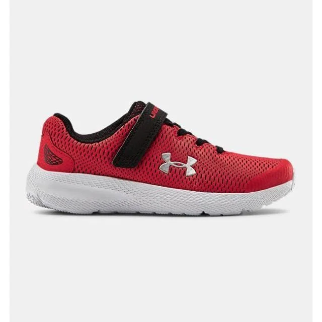 Basketball Shoes With Flexible Materials-Under Armour Ps Pursuit 2 Ac Kids Running Shoes Red