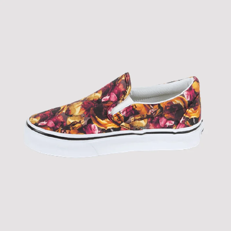 Basketball Shoes For High School Teams-Vans Classic Slip-On (Digi Floral) Unisex Lifestyle Shoes Multicolor