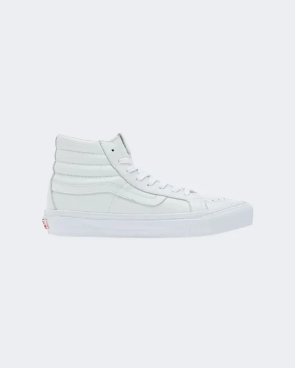 Basketball Shoes With Special Edition Designs-Vans Sk8-Hi Mono Leather Unisex Lifestyle Shoes White