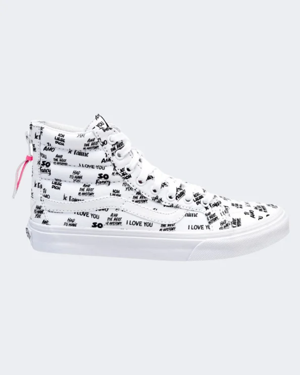 Personalized Basketball Shoes-Vans High Slim Zip Women Lifestyle Shoes  White/Black