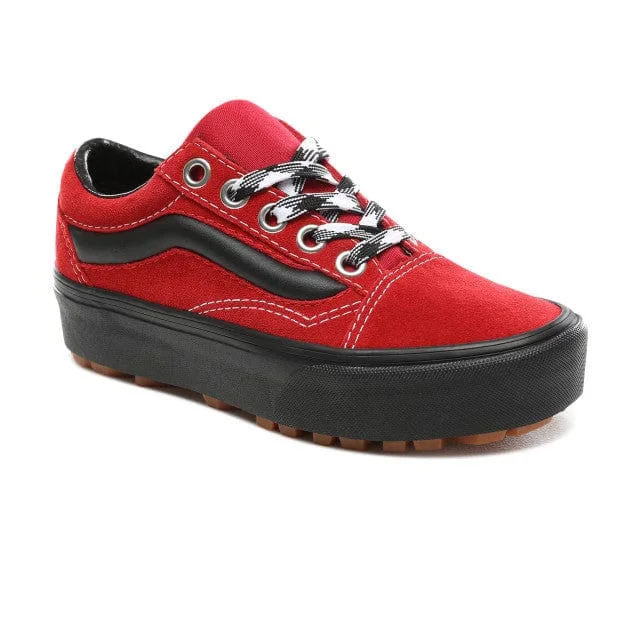 Basketball Shoes With Performance Lacing-Vans Unisex Lifestyle Vn0A3Wlxvrx1 Old Skool Red Shoes